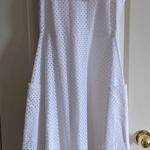 Banana Republic NWT Midi Dress Cotton Eyelet White Petite 00 BRAND NEW - Picture 4 of 9